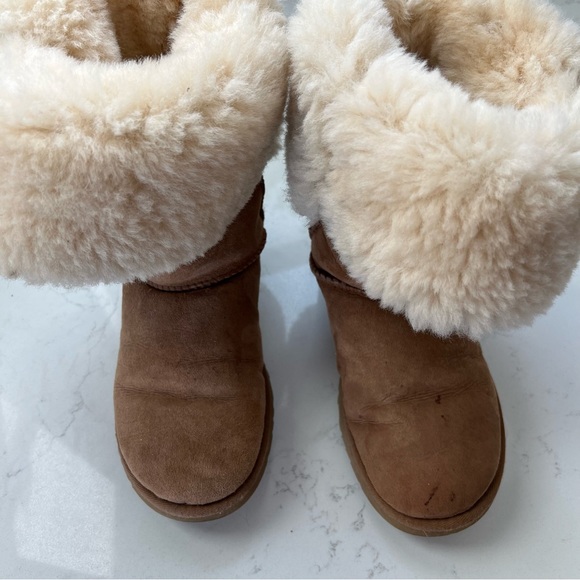 Ugg Bailey Suede Button Triplet II Water-Repellent Tall Boots - Picture 3 of 9